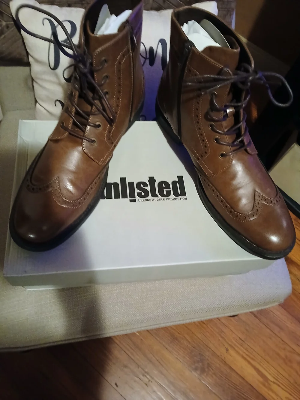 Unlisted Men's Brown Leather Chukka Wingtip Boots